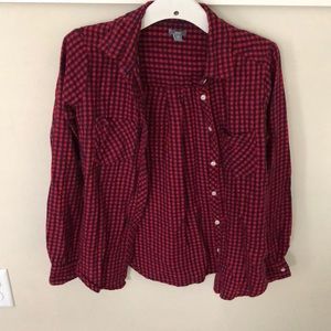 Red and navy light flannel